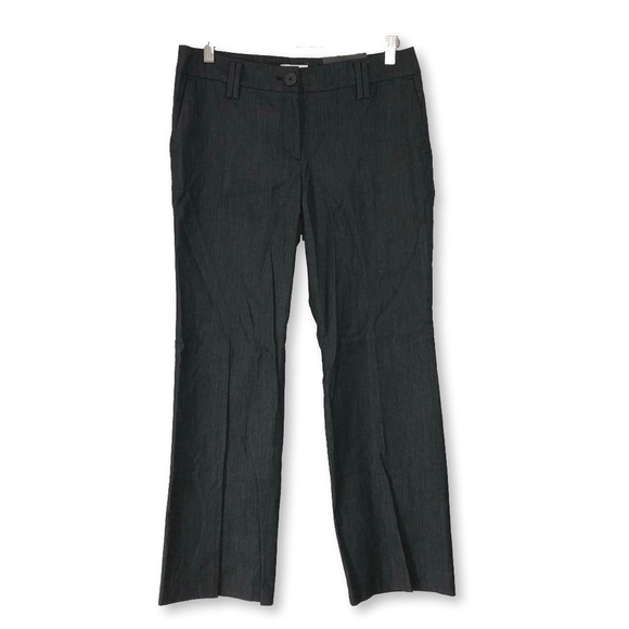 Loft Gray Straight Leg Trouser Dress Pants Petite 8 - Picture 1 of 13
